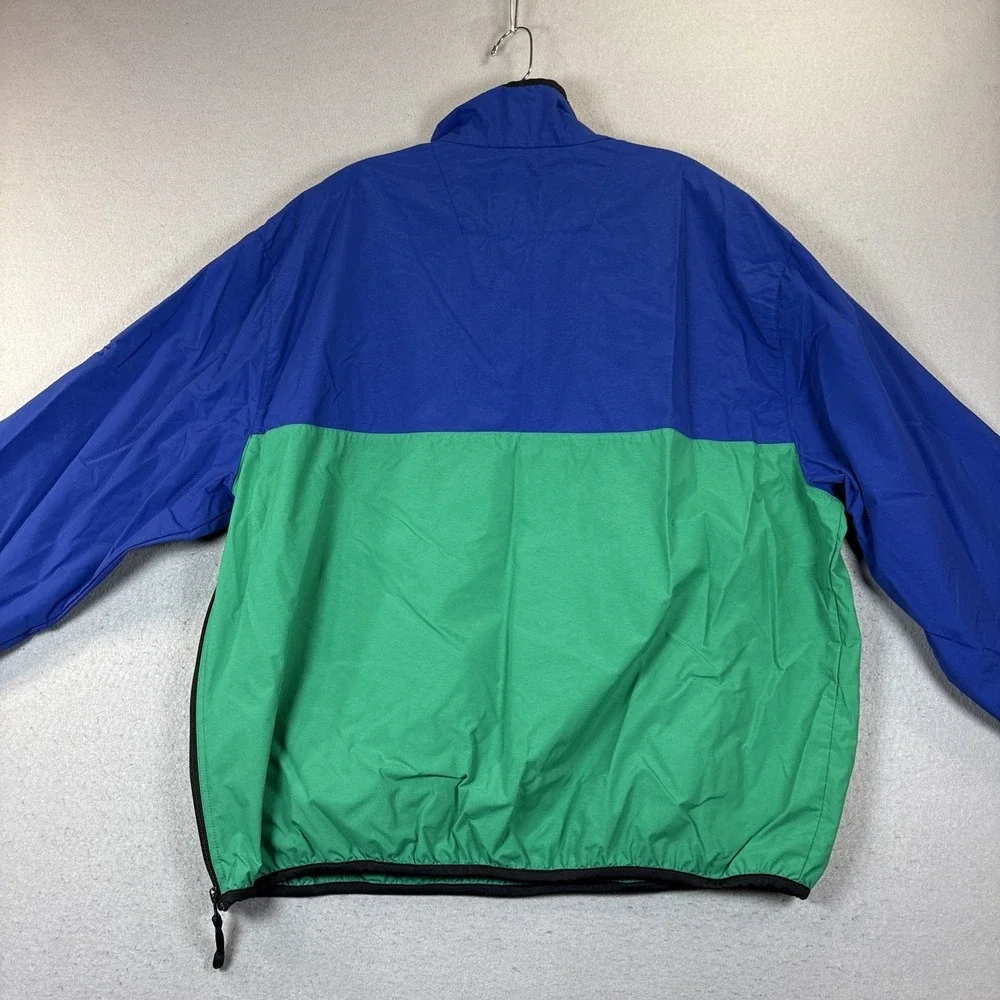 Vintage‎ Eddie Bauer 90s Pull Over Quarter Zip Wind Breaker Blue/Green Size L